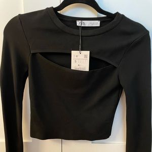 Zara black long sleeve cropped